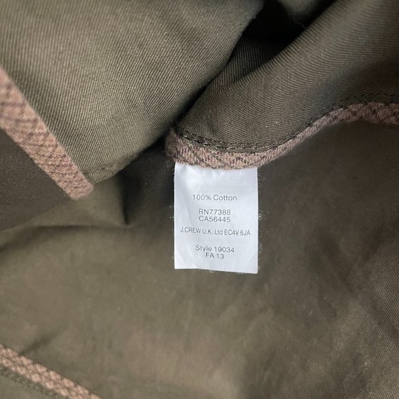 J. Crew Downtown Field Jacket, Olive Green, Great Condition, Size S - Picture 7 of 8